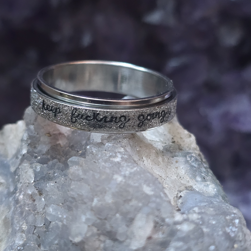 Motivational Silver Ring with Engraving